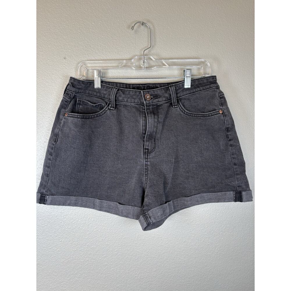 Arizona Jean Co Womens Juniors Denim Shorts Cuffed Dark Wash 13 Black